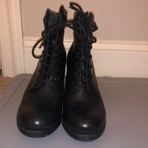 Mia Shoes - Black Combat Boot Heels Mia Shoes - Black Combat Boot Heels